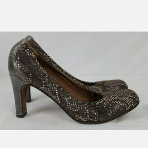 DONALD J PLINER ORINA LEATHER SNAKE PRINT PUMPS SHOES WOMEN'S 7.5 Made in Italy.